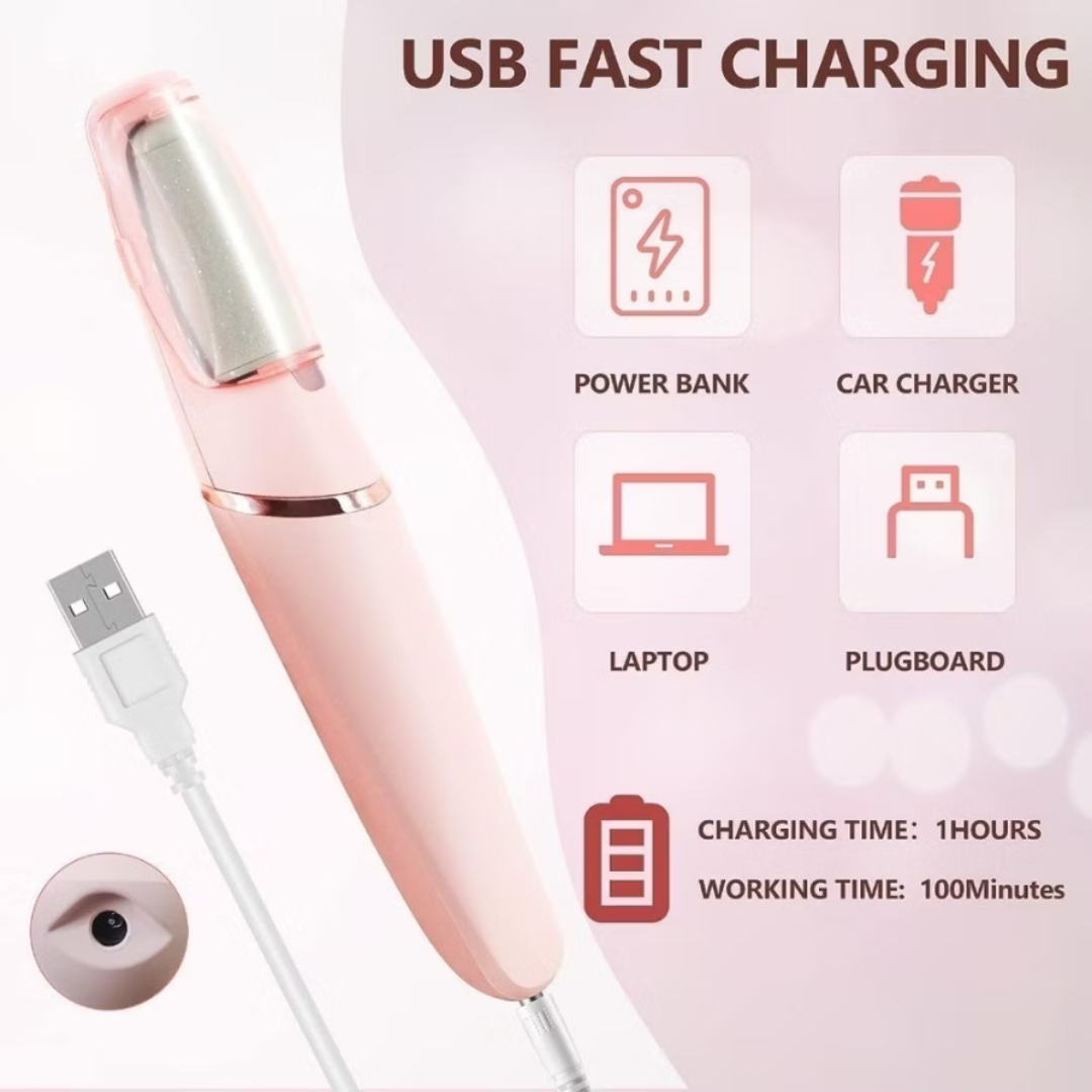 Lixa elétrica de pés recarregável - tira calos