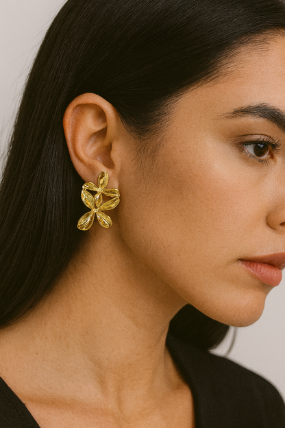 Brinco flor bijouteria