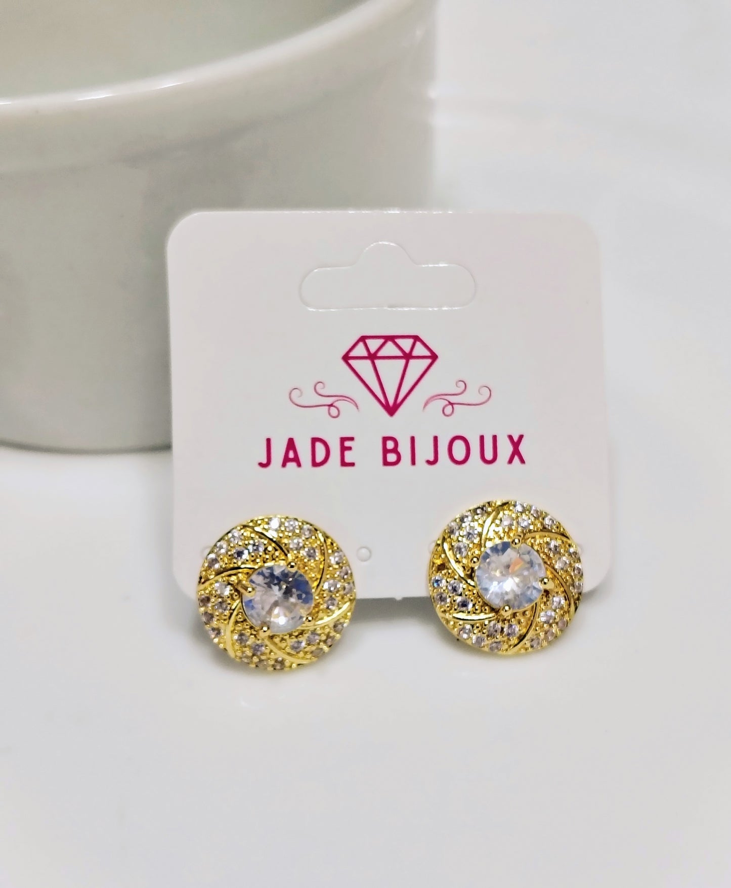 Brinco strass com zircônia