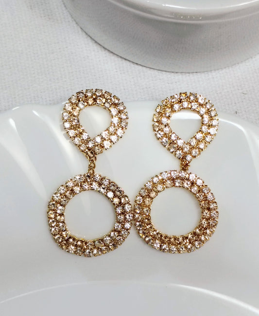 Brinco bijouteria com strass