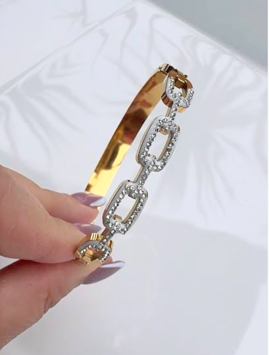 Bracelete rígido com zircônia