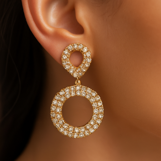 Brinco bijouteria com strass