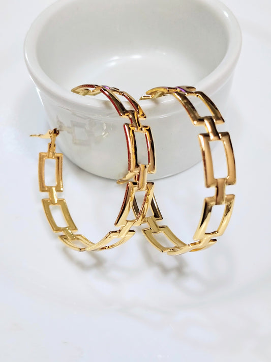 Argola com elos quadrados