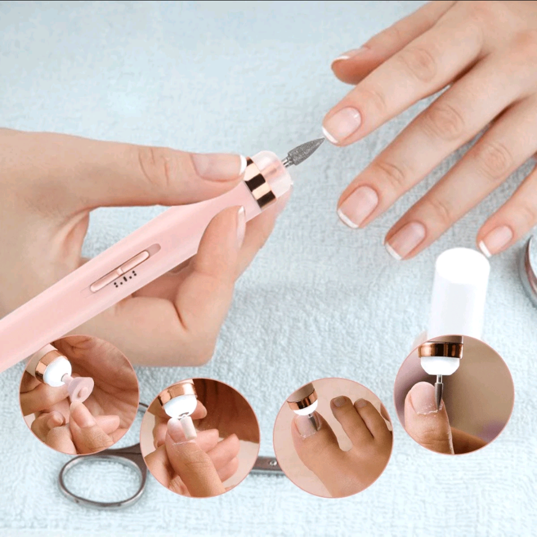 Caneta Polidora e Lixadeira elétrica para unhas com 5 pontas.