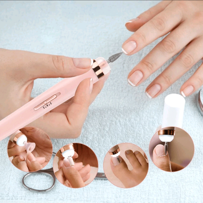 Caneta Polidora e Lixadeira elétrica para unhas com 5 pontas.