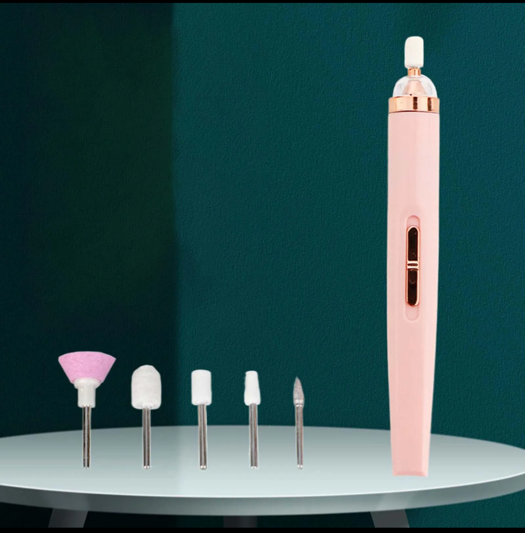 Caneta Polidora e Lixadeira elétrica para unhas com 5 pontas.